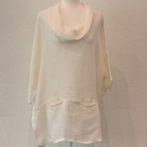 IC by Connie Linen Cowl Neck Tunic